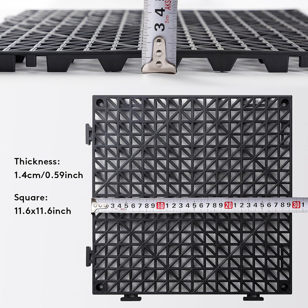 Tapete drenaje 12x12pulg antiderrap goma negro