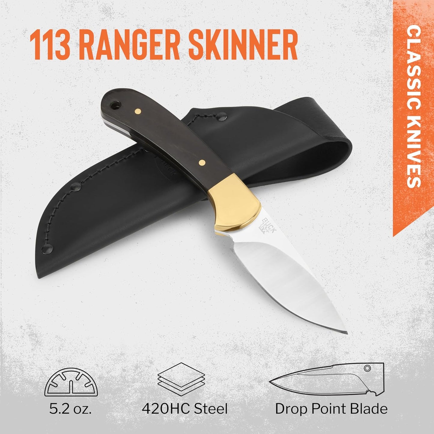 Cuchillo caza Ranger Skinner mango nogal