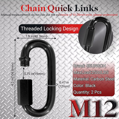 Enlaces cadena 4.2 2 Pzas Mosquetones 1/2 2500 LBS