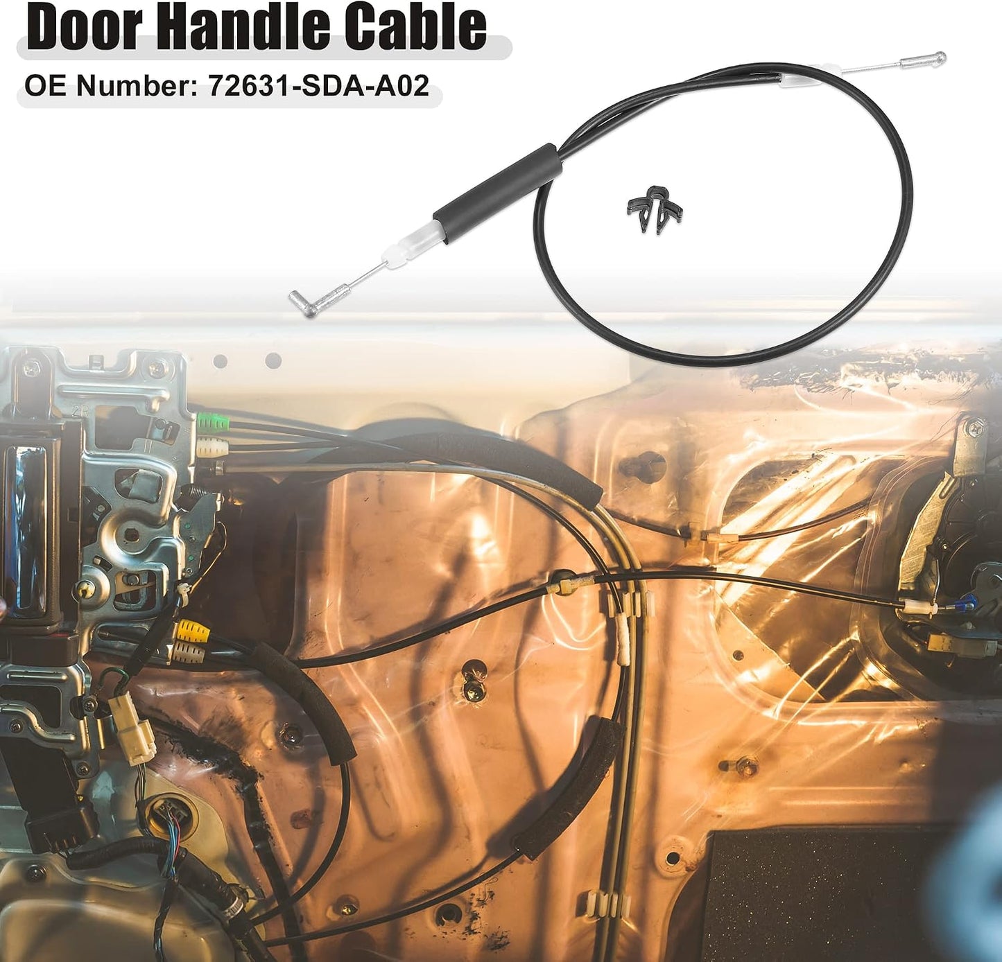 Cable manija puerta trasera derecha Honda Accord negro