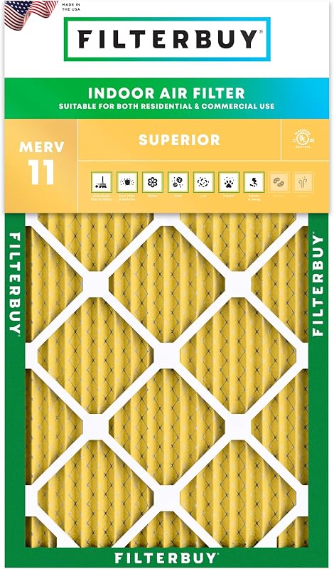 Filtro aire MERV 11 plisado HVAC para mascotas y alergias
