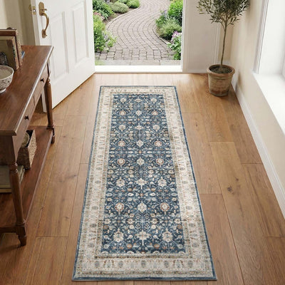 Alfombra pasillo 2x6ft floral antideslizante retro