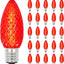 25 Bombillas LED C9 Regulables Rojo para Luces Navideñas