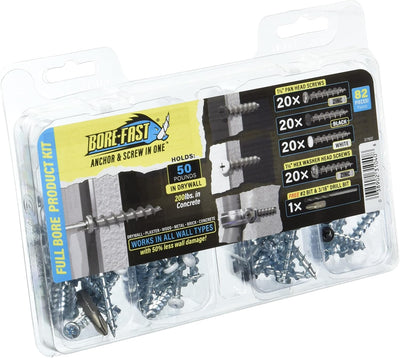 Anclajes pared autoperforantes acero 82 pzas 50-200lb