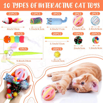 150 Juguetes para Gatos Interactivos con Ratones y Bolas