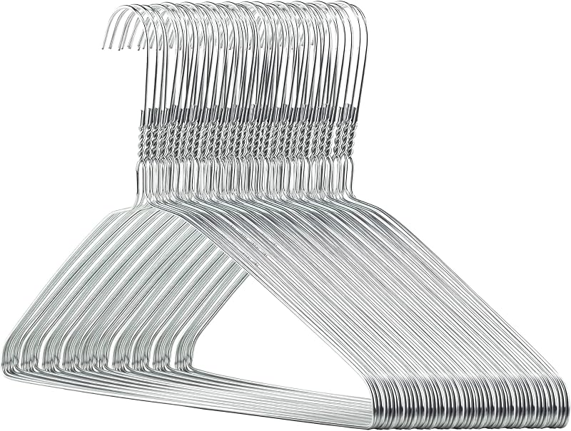 Perchas alambre metal plateado 16pulg 50uds
