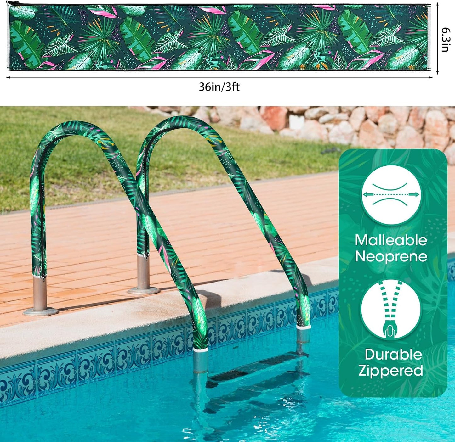 Funda pasamanos piscina 3ft antiderrap con cremallera
