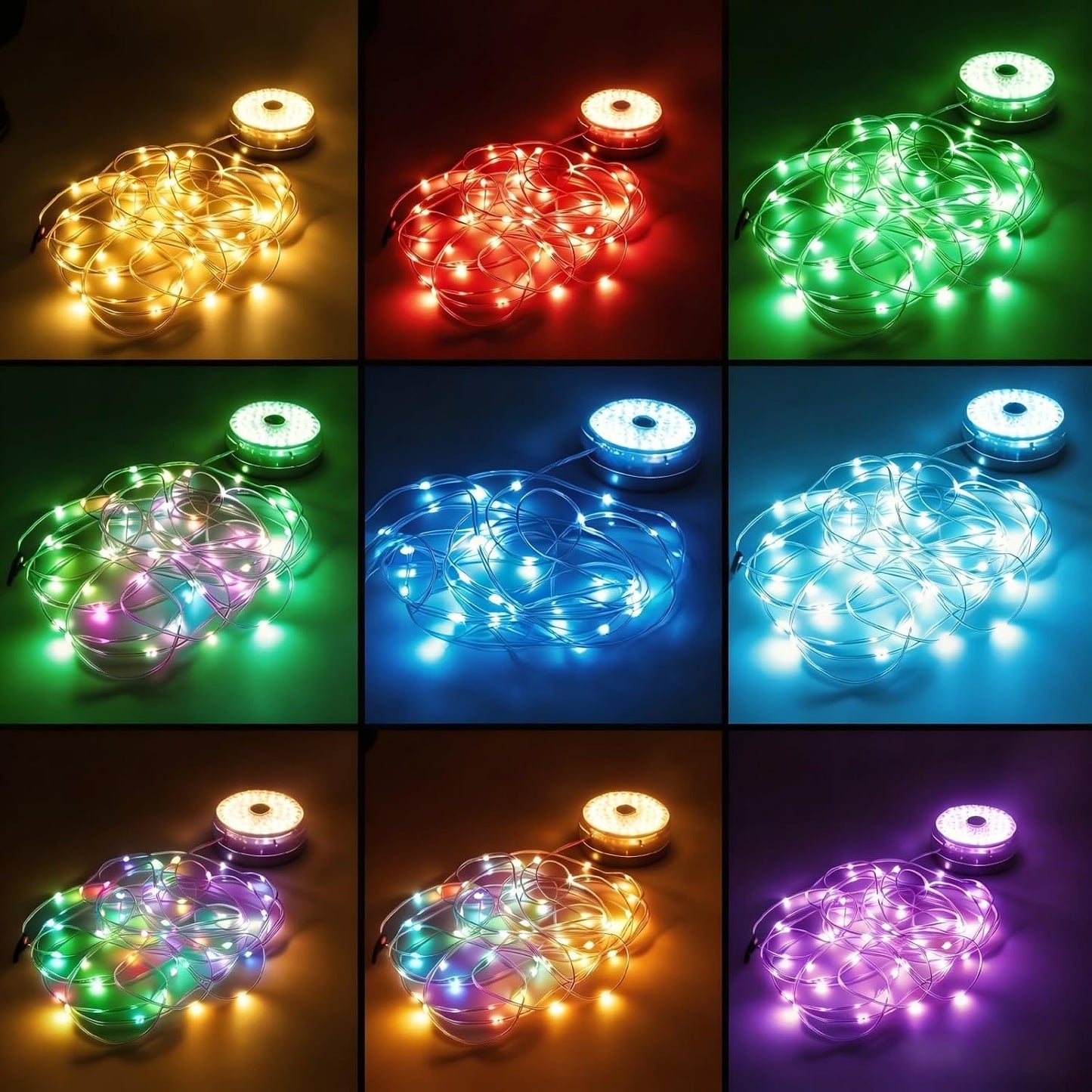 Guirnalda luces RGB retráctiles 13 modos LED