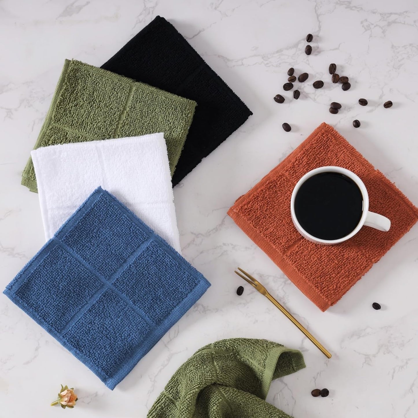 Paños cocina algodón absorbentes 11x11 blanco óxido