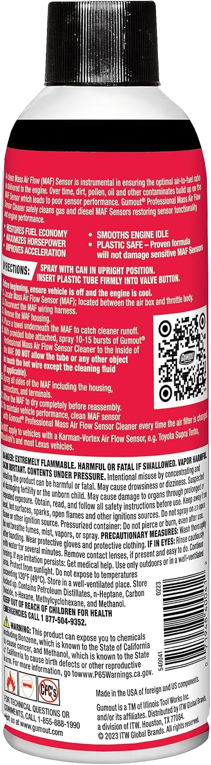 Spray limpiador sensor MAF 11oz fórmula profesional