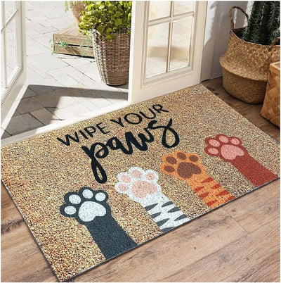 Tapete exterior antiderrap para patas fangosas y gatos