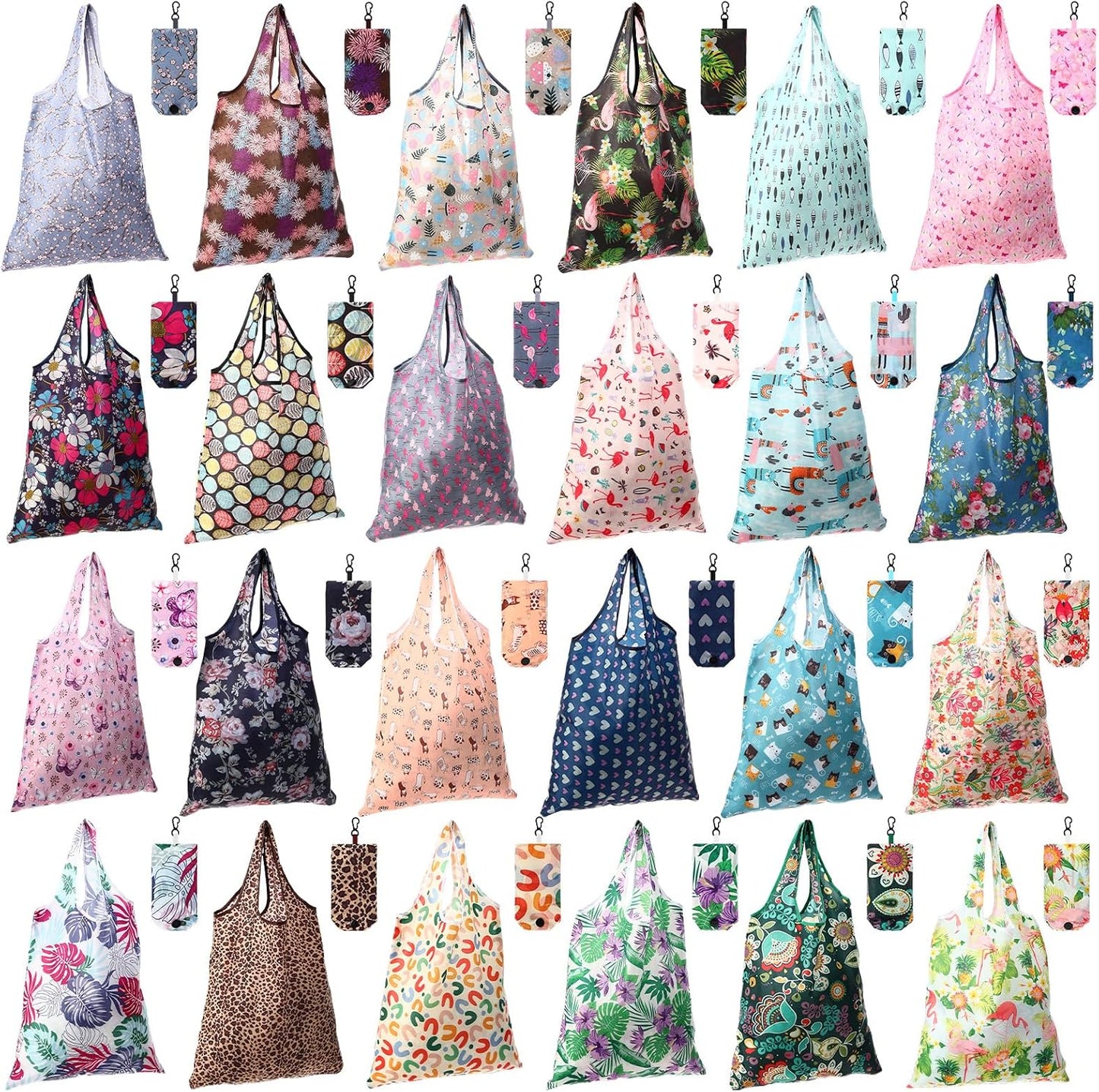 24 Bolsas Compras Plegables Reutiliz. para Viaje