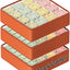 Organiz. cajones cuero 64 celdas plegable set 3
