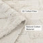 Alfombra bohemia 3x5ft algodón lavable crema dormitorio