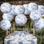 12 Linternas Papel Safari Azul 10pulg Decoración Fiesta