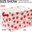 Cesta tela roja y rosa plegable con asa 15x10.2"