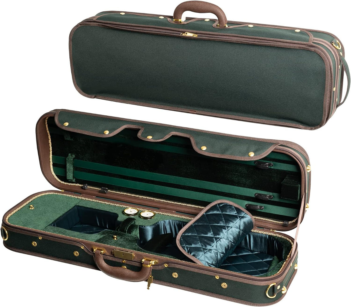 Estuche violín 4/4 madera maciza seda interior verde
