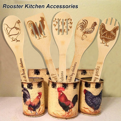 Cucharas madera pollo decoración cocina día madre