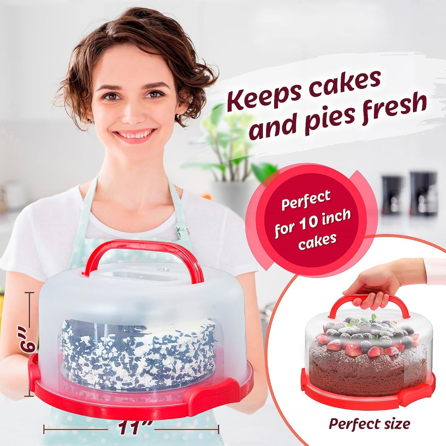 Soporte tarta 10" multiusos 5 secciones asas plegables