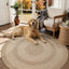 Alfombra redonda yute 4x4 reversible para interior y