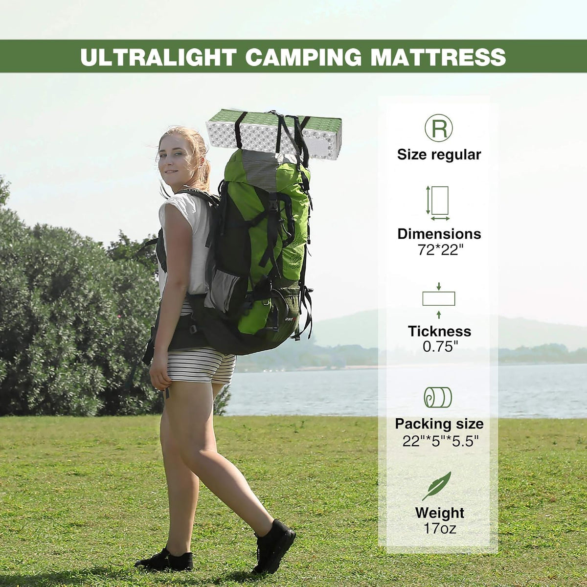 Almohadilla espuma plegable impermeable para acampar senderismo