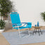 Silla plegable 4 posiciones 17pulg playa campamento turquesa