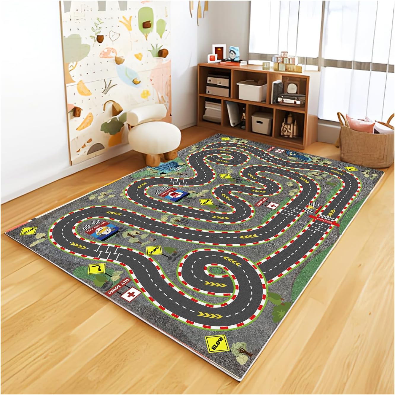 Alfombra coche para niños mapa ciudad 31x47