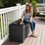 Caja resina 100gal almacenamiento exterior cojines jardín