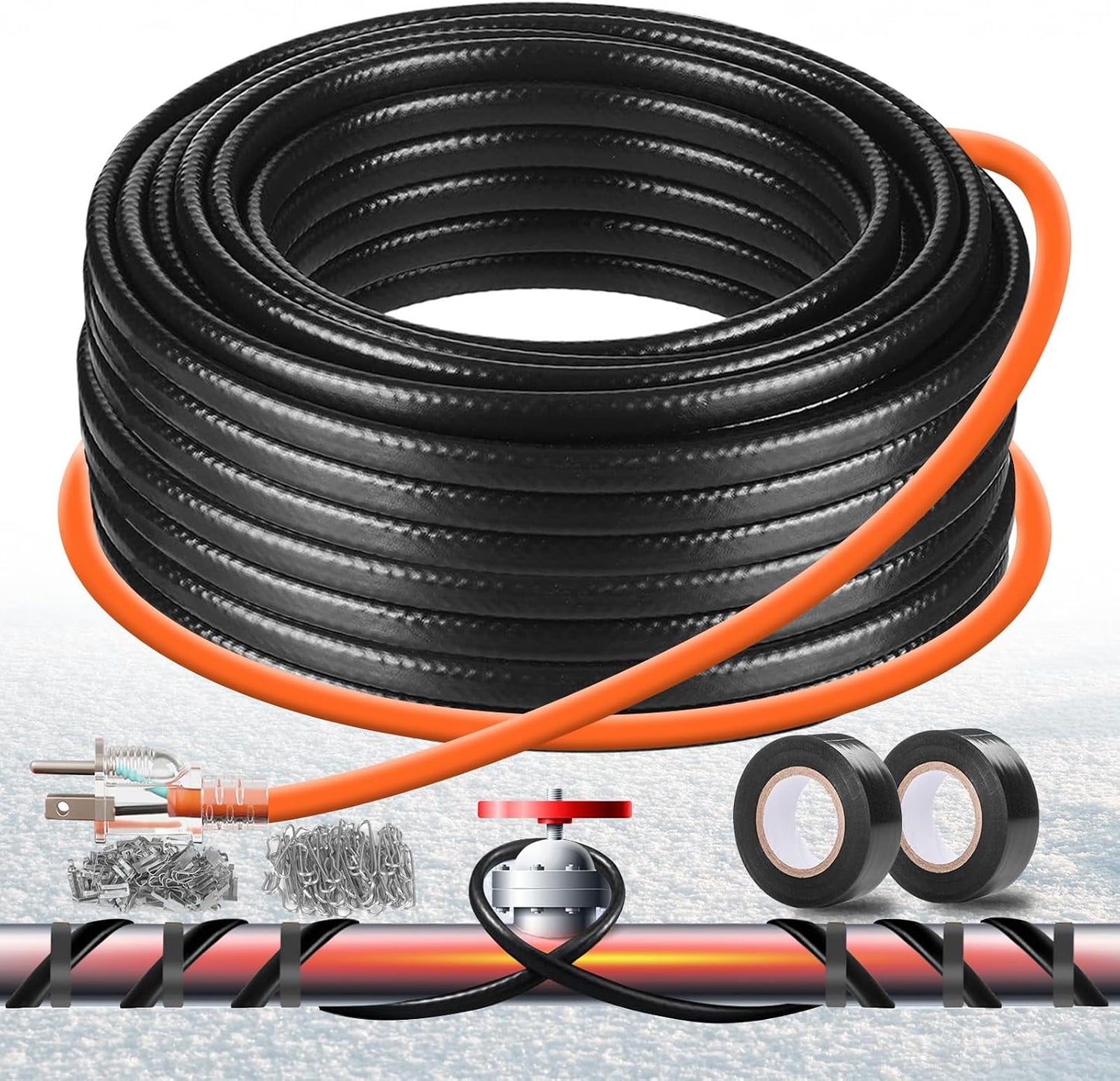 Cinta térmica 3-160 pies para tuberías agua deshielo
