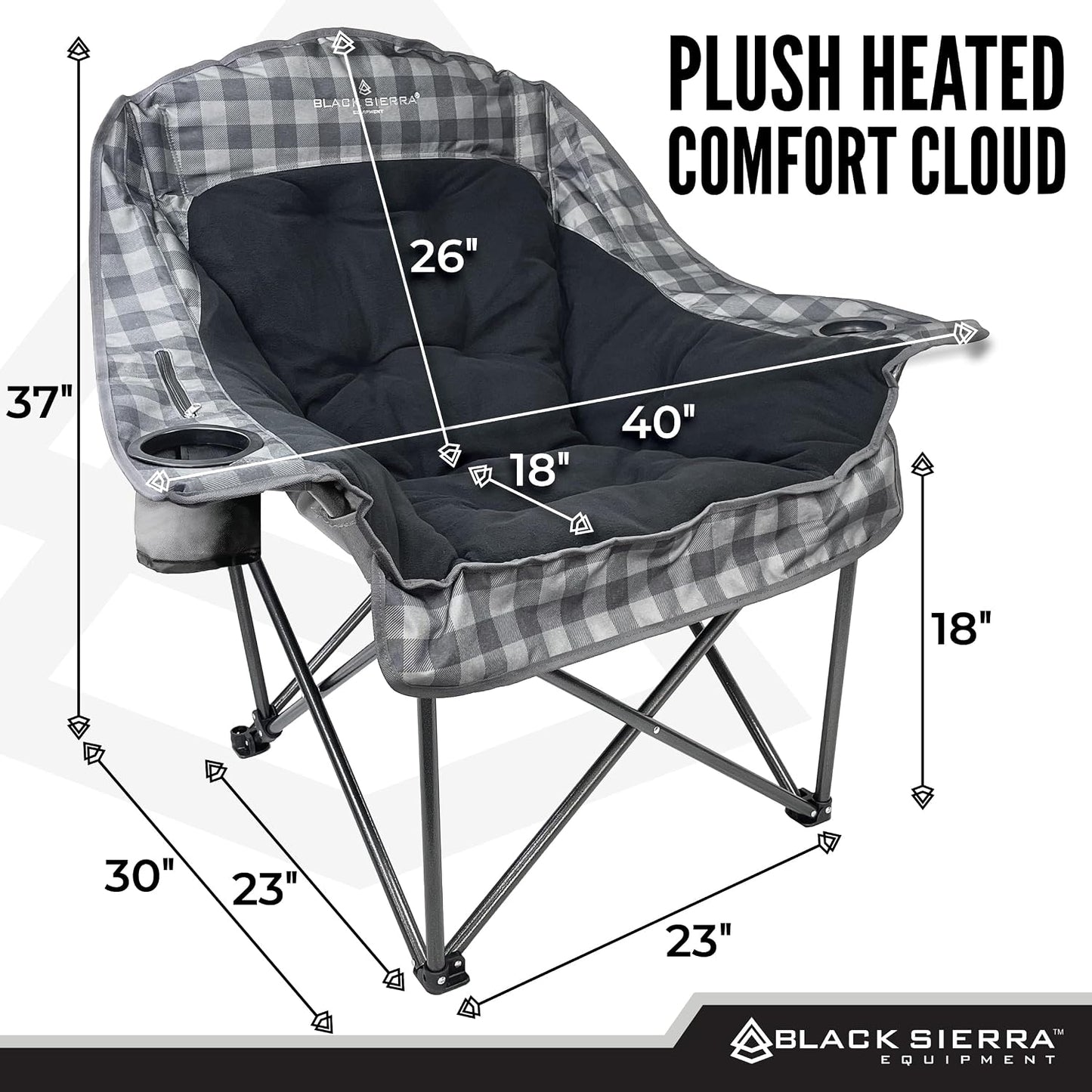 Silla camping con calefacción plegable 400lb