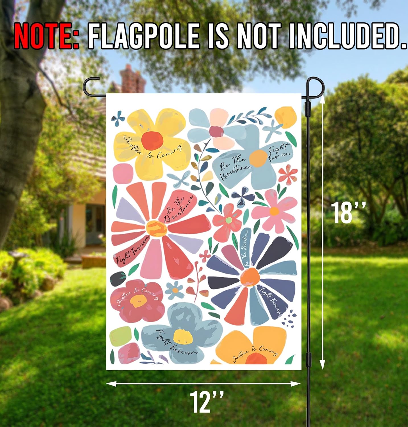 Bandera jardín flores bohemias anti Trum*P decoración