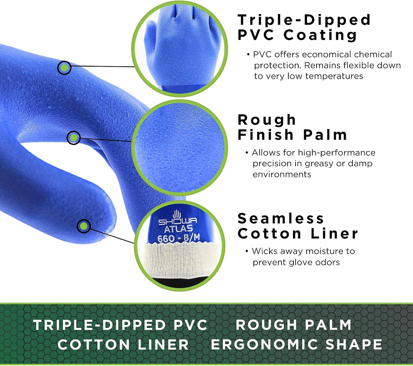 Guante seguridad PVC triple sumergido 12pulg XL