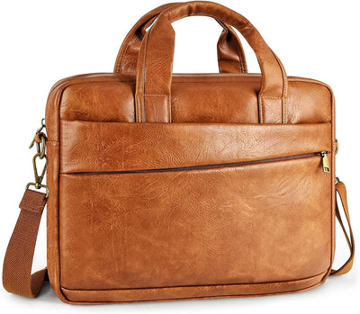 Bolso bandolera PU 15.6pulg para laptop hombre trabajo