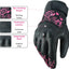 Guantes motocicleta mujer cuero pantalla táctil Rosa Pequeño