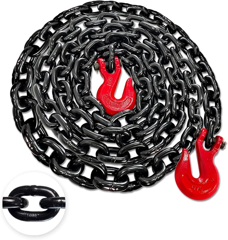 Cadena remolque 1/2" 16ft 12000lb ganchos rojos