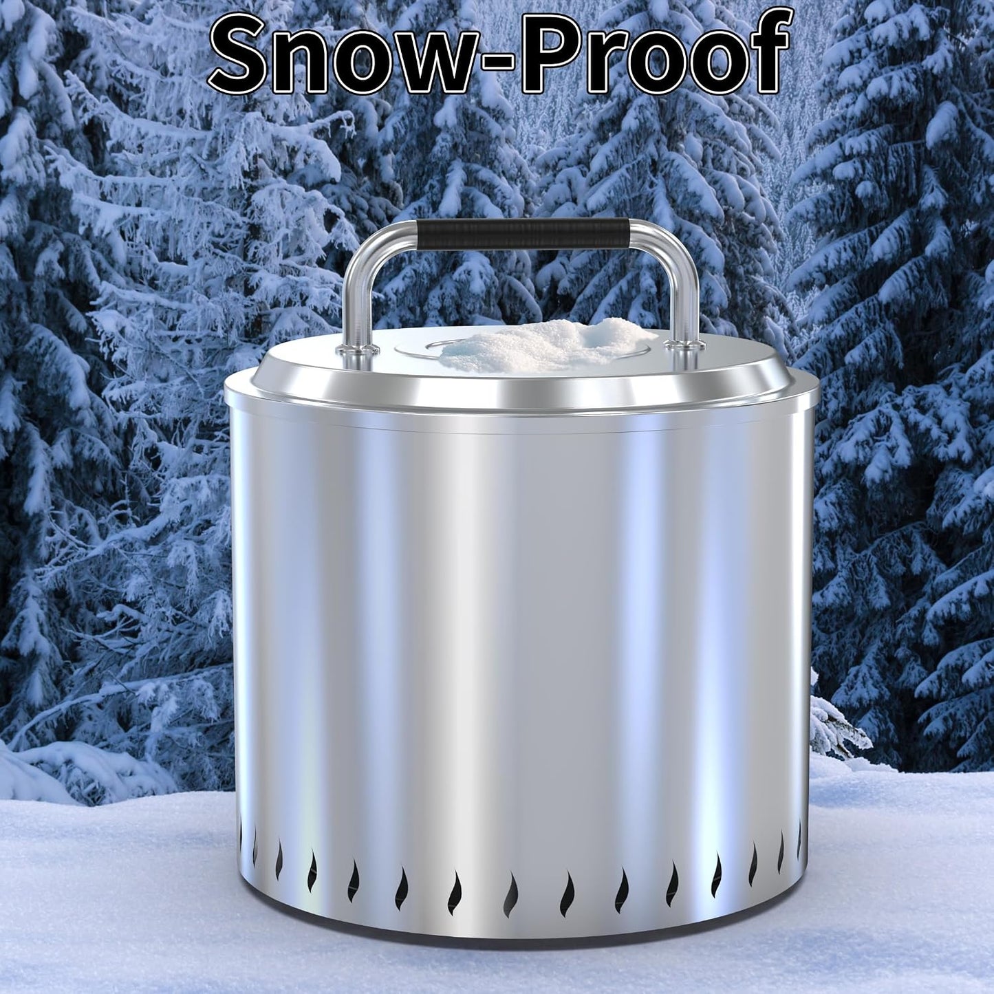 Tapa acero inox cubierta hoguera 19.5" mango resistente