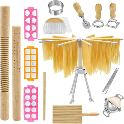 Kit 16 Pzas para hacer pasta, cortadores ravioles y rodillo