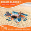 Manta playa impermeable 80x80" para 4 personas naranja