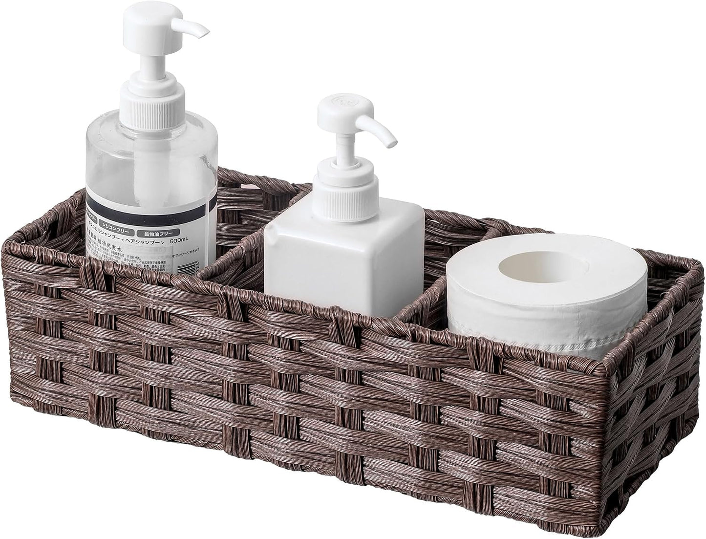 Cesta papel plástico baño con divisor almacenamiento