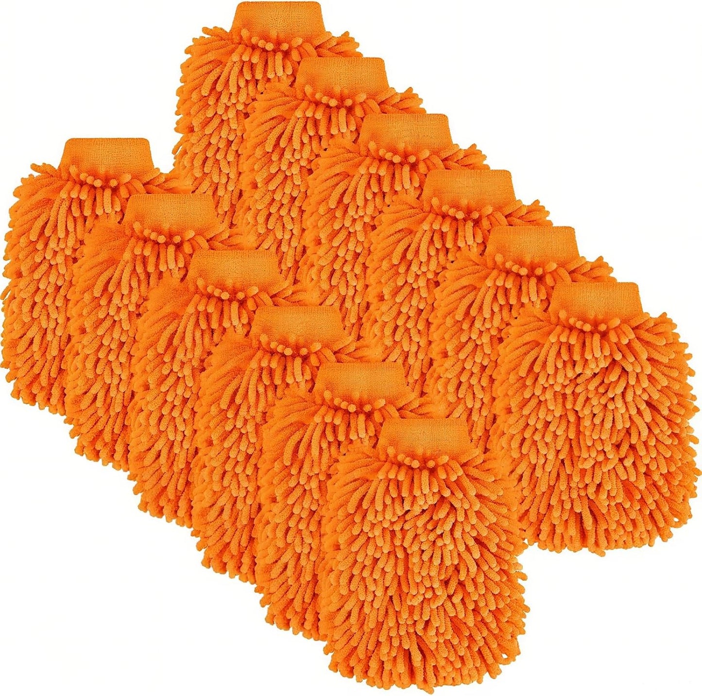 16 Guantes Microfibra Doble Cara Auto Naranja