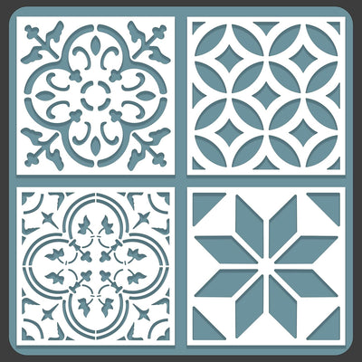 4 Pzas Plantillas Azulejos 12x12pulg Reutilizables
