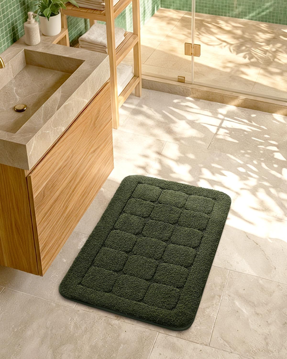Alfombra baño microfibra antideslizante 17x30pulg