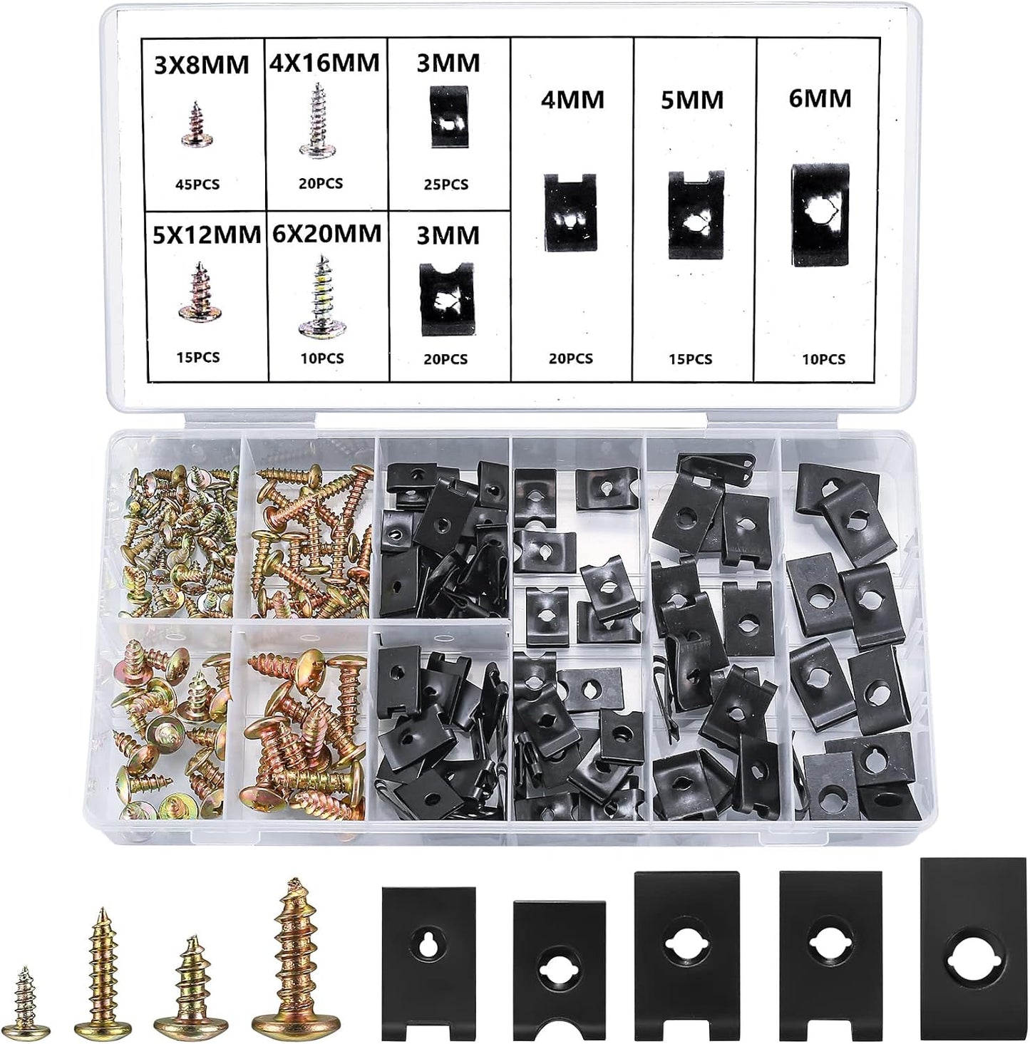 Kit 180 S y clips en U automotrices para puerta coche