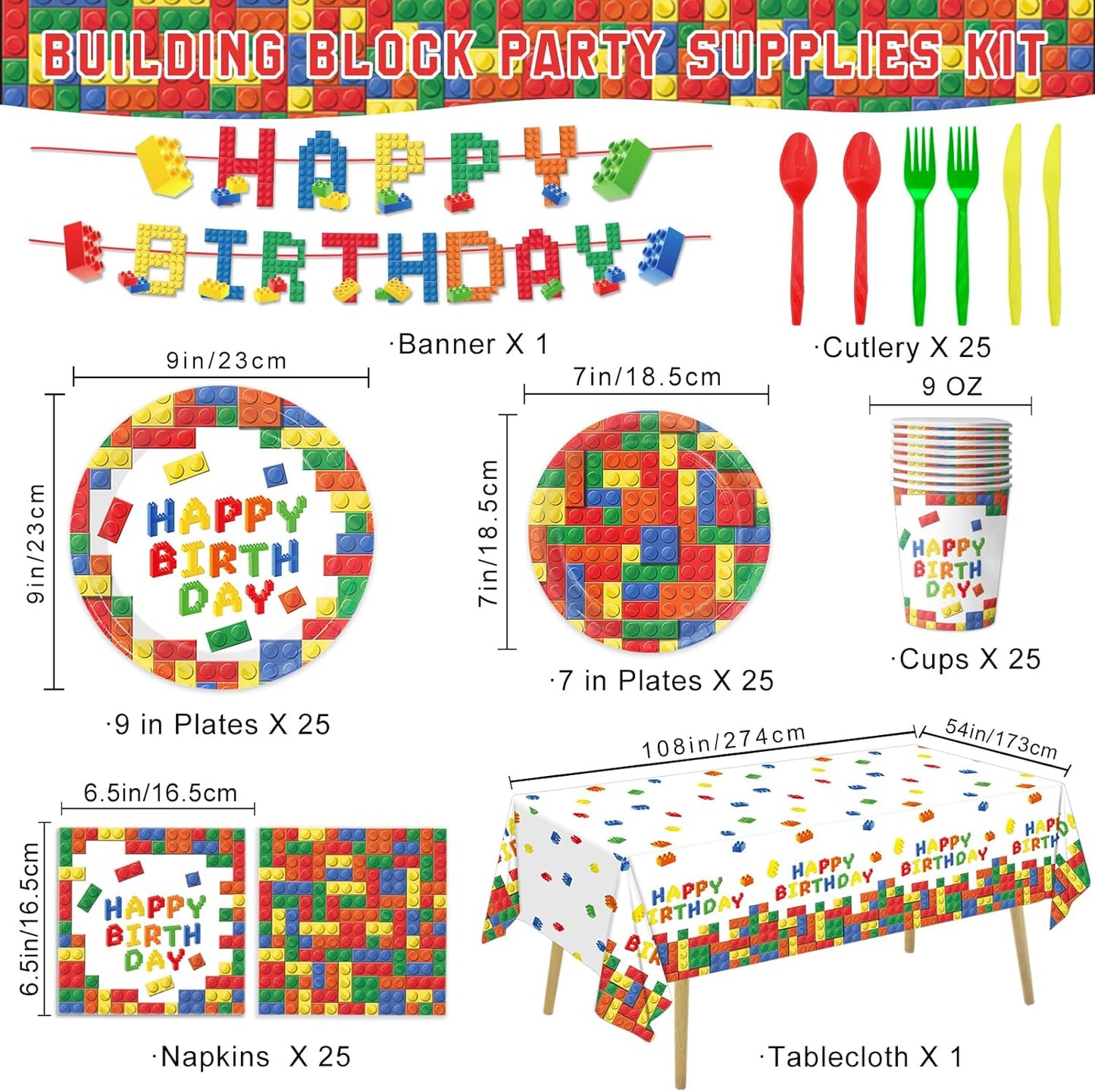 177 Pzas Suministros Fiesta Cumpleaños Niños