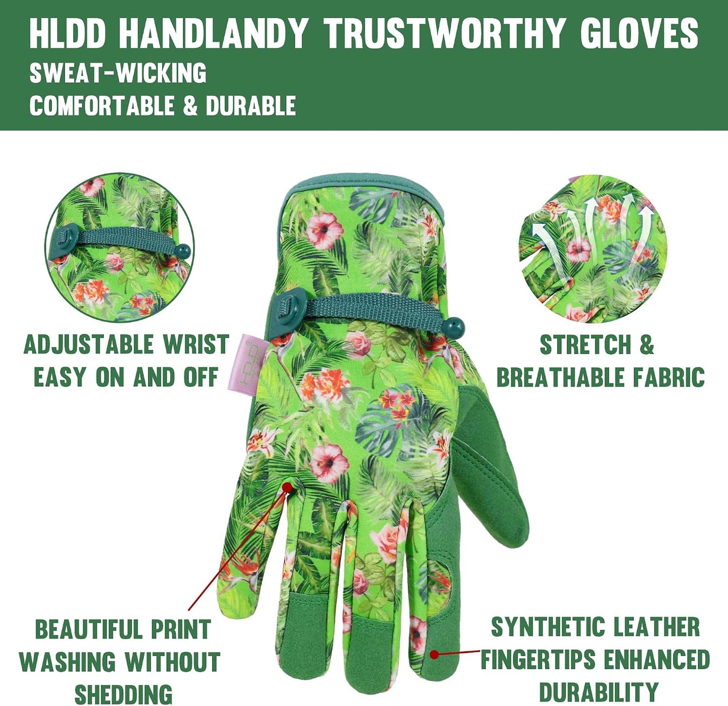Guantes cuero para mujer jardinería mecánica flexible