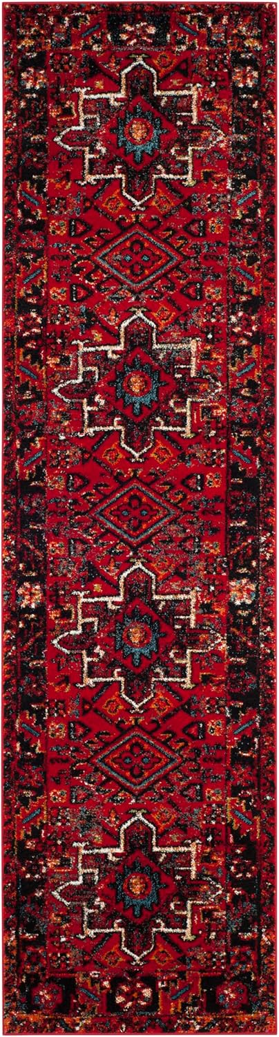 Alfombra persa tradicional 2.3x4ft rojo y multicolor