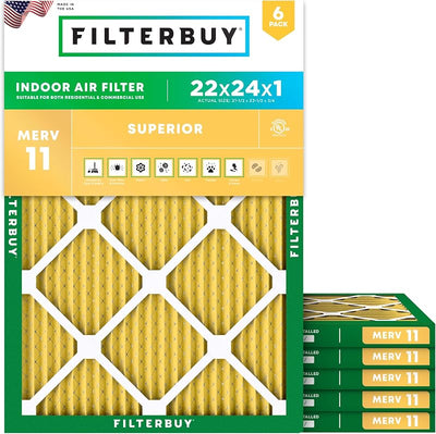 Filtro aire MERV 11 22x24" 6 Pzas para horno CA