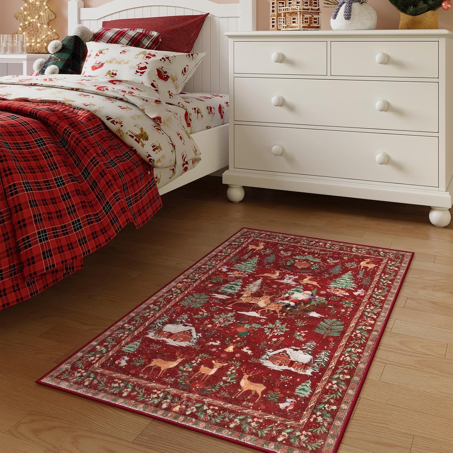Alfombra Navidad interior 2x3ft antiderrap suave