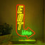 Letrero Neón Eat Here para Cocina y Habitación