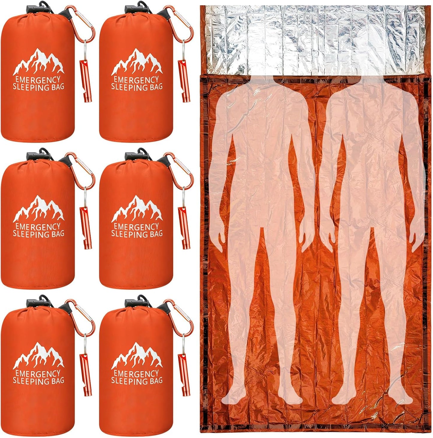Saco dormir emergencia XL 94.5x49.2pulg impermeable térmico